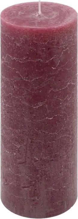 Zestaw świec rustykalnych, 20 cm, Ø 7,5 cm, bordowy, 2 szt.