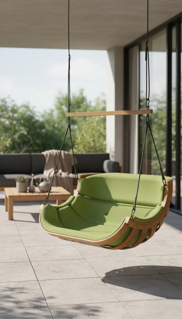 Zielony wiszący fotel ogrodowy K7-E64