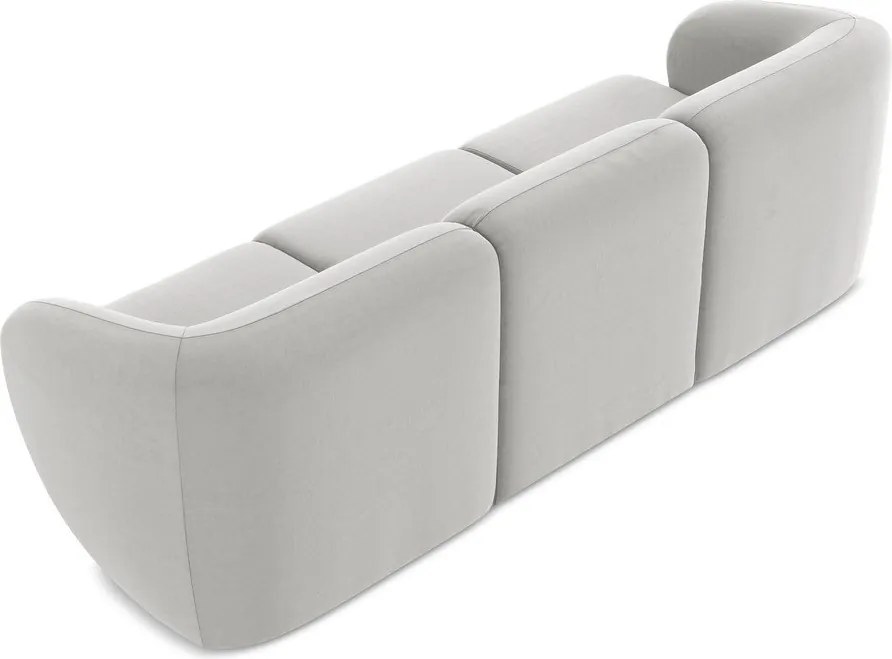 Jasnoszara aksamitna sofa 244 cm Lani – Makamii