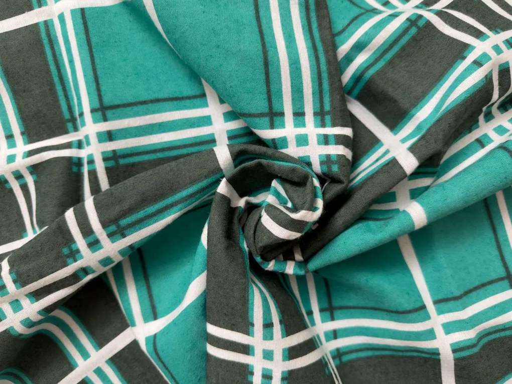 PrzytulneMieszkanie.pl PrzytulneMieszkanie.pl Flanelowa pościel KOSTKA zielona Rozmiar pościeli: 2 szt 70 x 90 cm | 200 x 220 cm