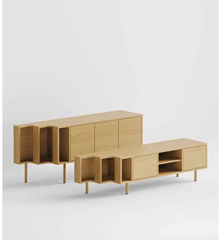 Szafka pod TV w dekorze dębu w naturalnym kolorze 189x50x44 cm Shift – Woodman
