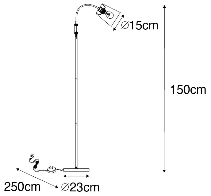 Nowoczesna lampa stojąca czarna - Carmen