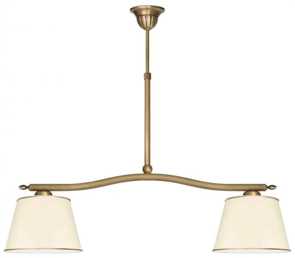 Mosiężny żyrandol z abażurami L-S2L