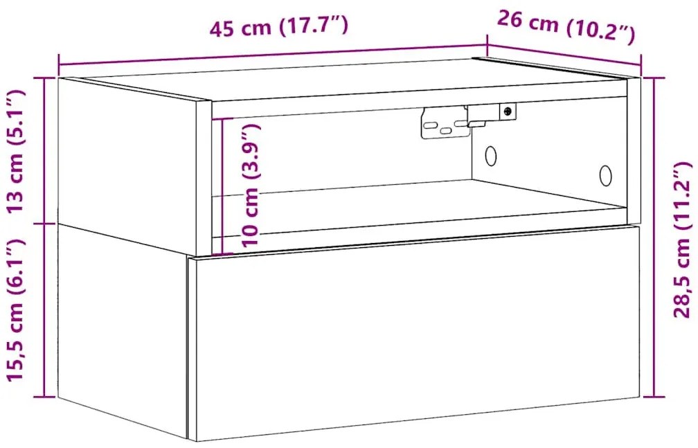 Szafka nocna biała wisząca D6-Z28