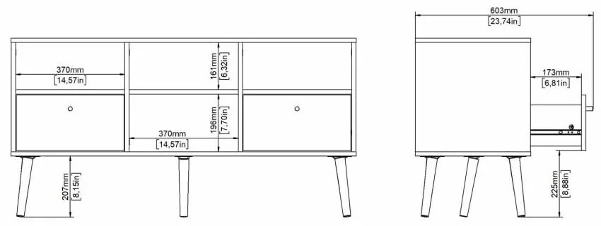 Biała szafka pod TV 117x61 cm Bodo – Tvilum