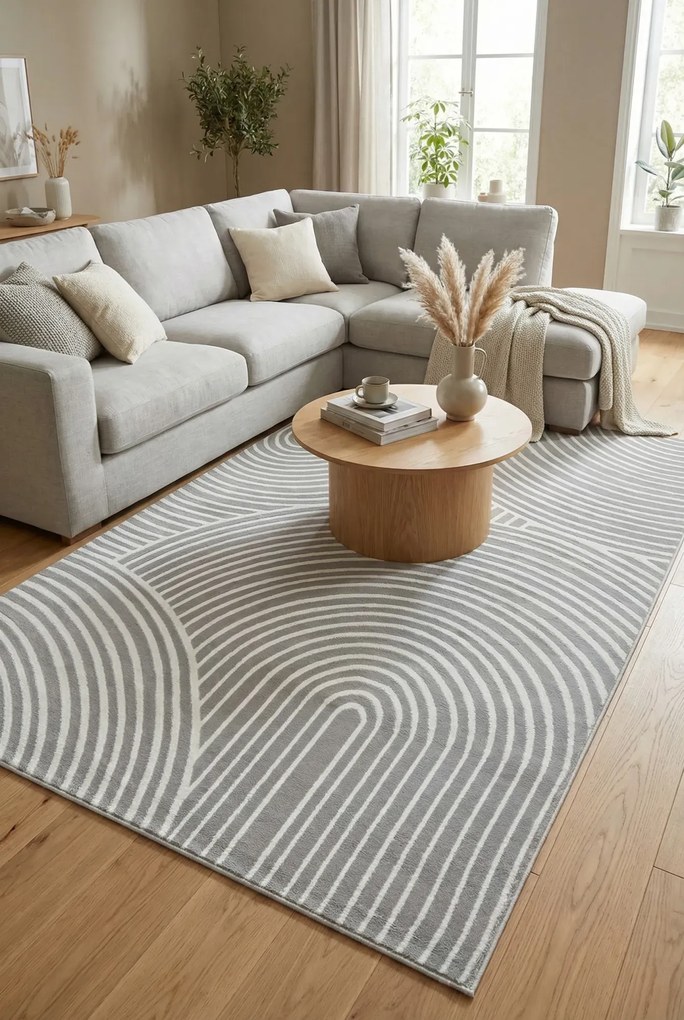 Elegancki dwukolorowy dywan w nowoczesnym stylu K6-T51