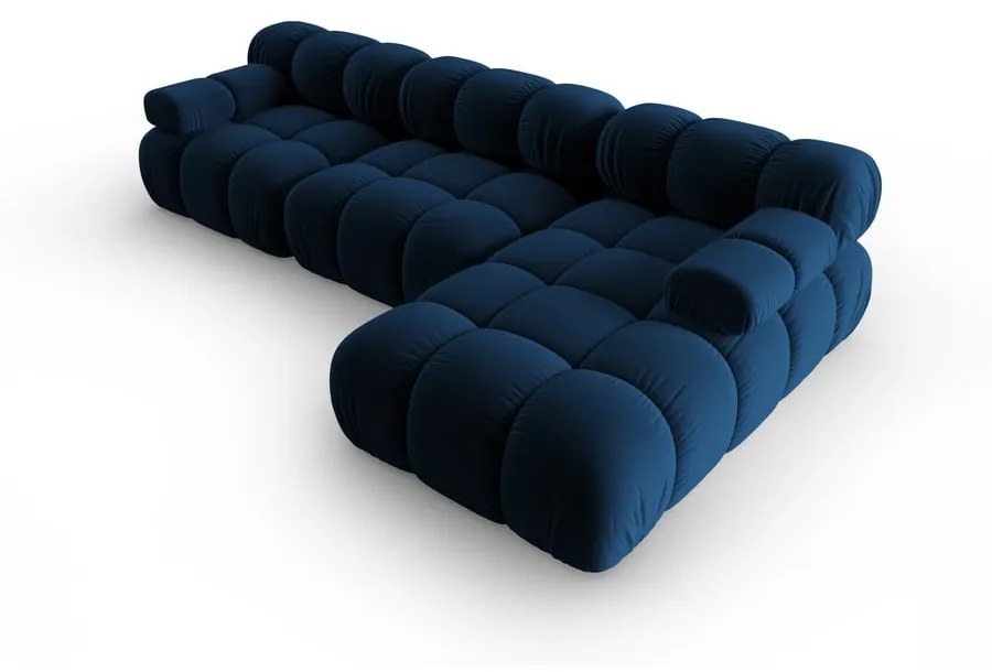 Niebieska aksamitna sofa 285 cm Bellis – Micadoni Home