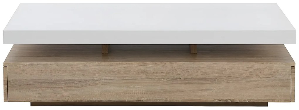 Ława FELIX – 2 szuflady – MDF – kolor: dębowy i biały