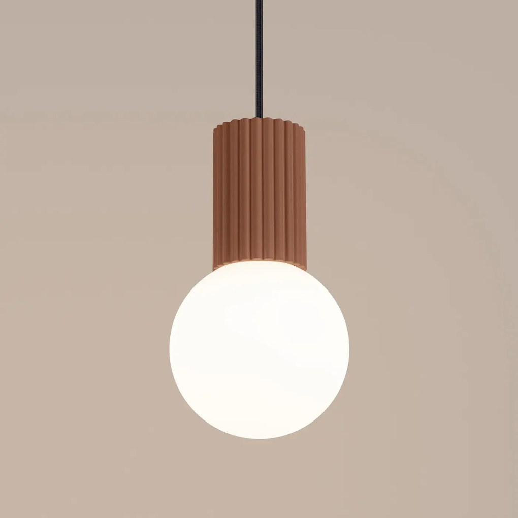 Lampa wisząca HALO 1 mocca ryflowana SOLLUX  LIGHTING