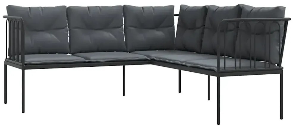 Sofa ogrodowa z antracytowymi poduszkami - Brenno