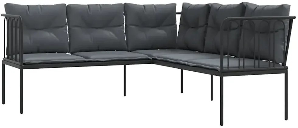 Sofa ogrodowa z antracytowymi poduszkami - Niwa
