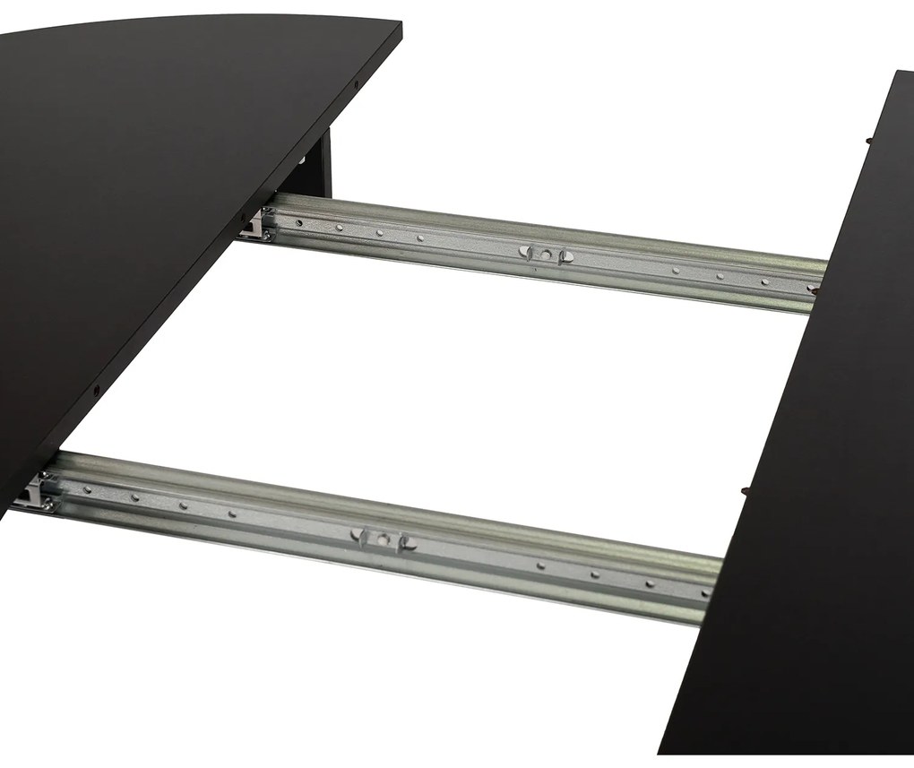 Stół Okrągły Rozkładany HARRY 102-142 cm Czarny Nowoczesny