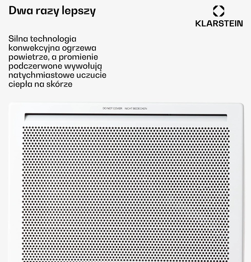 Klarstein HotSpot Wave 1000W 10m² Konwektor Biały