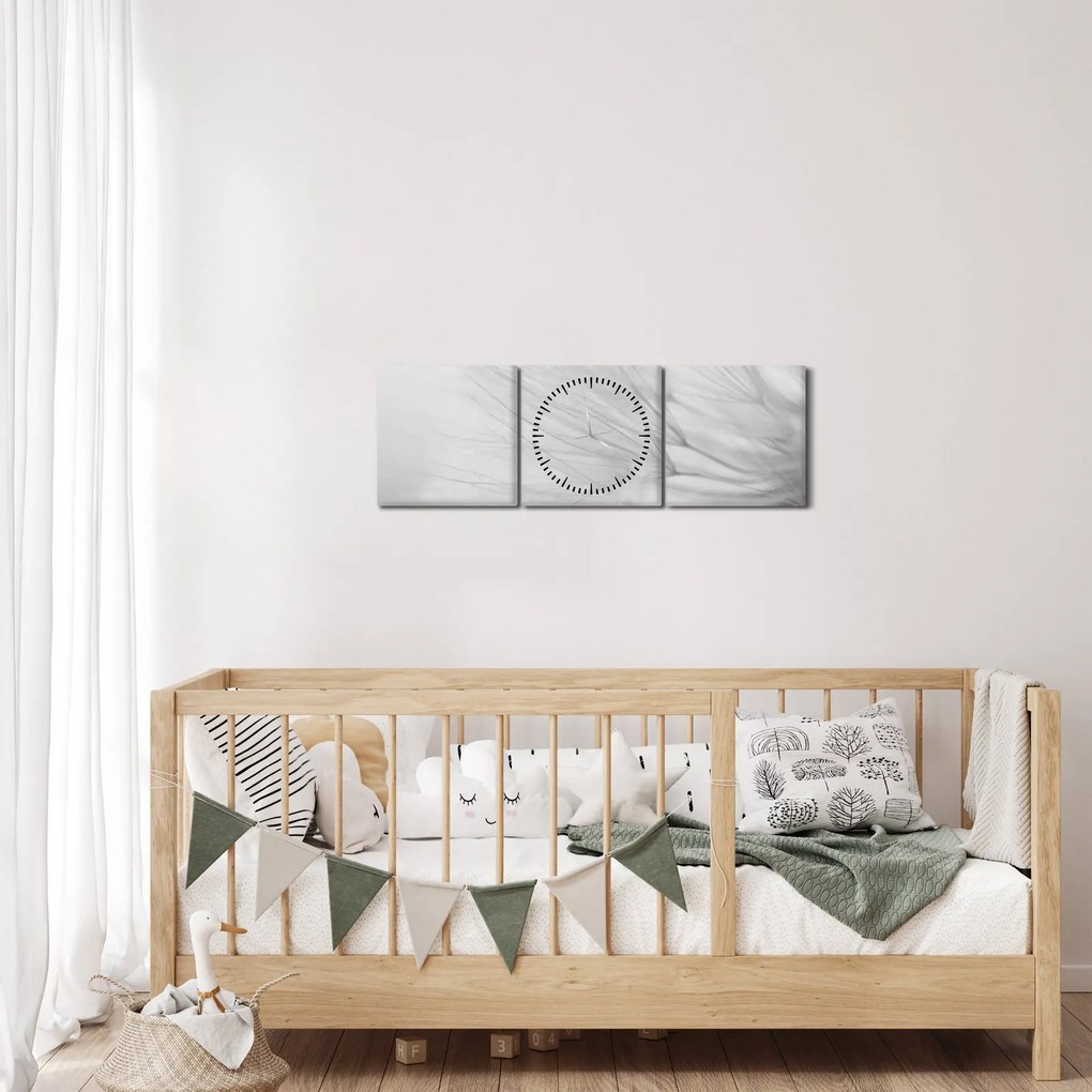 Obraz - Mniszek lekarski (z zegarem) (90x30 cm)