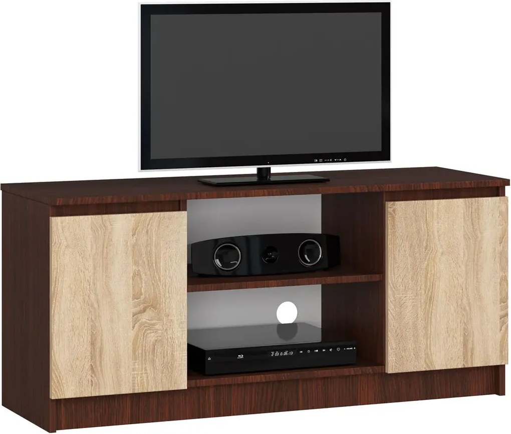 Szafka wenge pod telewizor + dąb sonoma 120 cm P5-H36