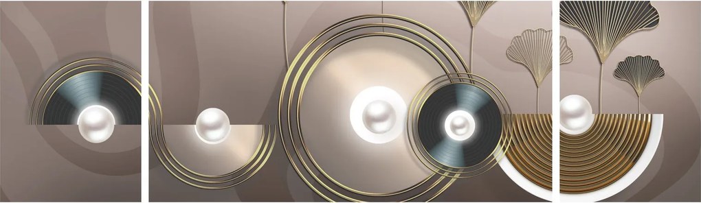 Obraz - Złotobrązowa abstrakcja (170x50 cm)