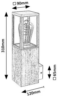 Rabalux 7195 zewnętrzna lampa ścienna z drewnianymi elementami  Wales
