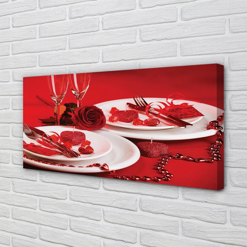 Fotoobraz na płótnie Róża i Miłosny Toast