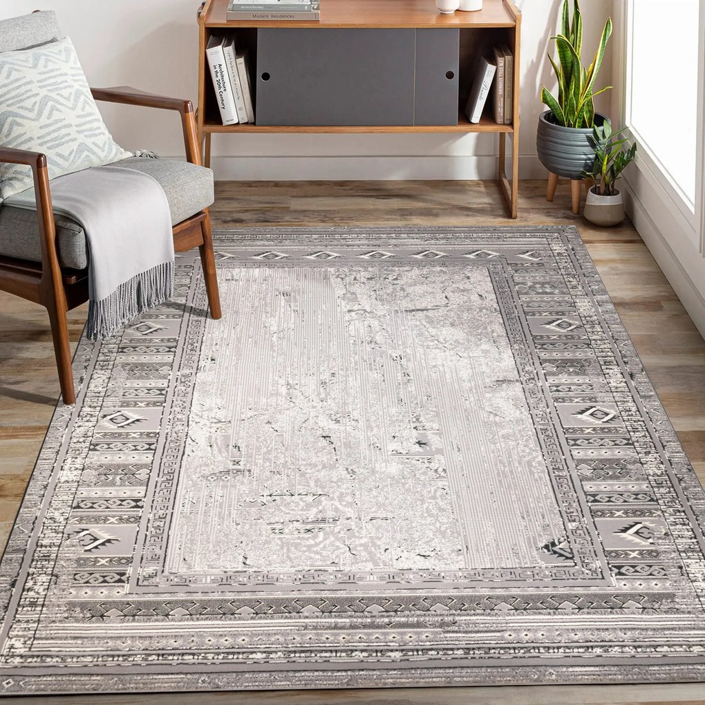 Dywan vintage Beyond skandynawski szary 160 cm x 220 cm