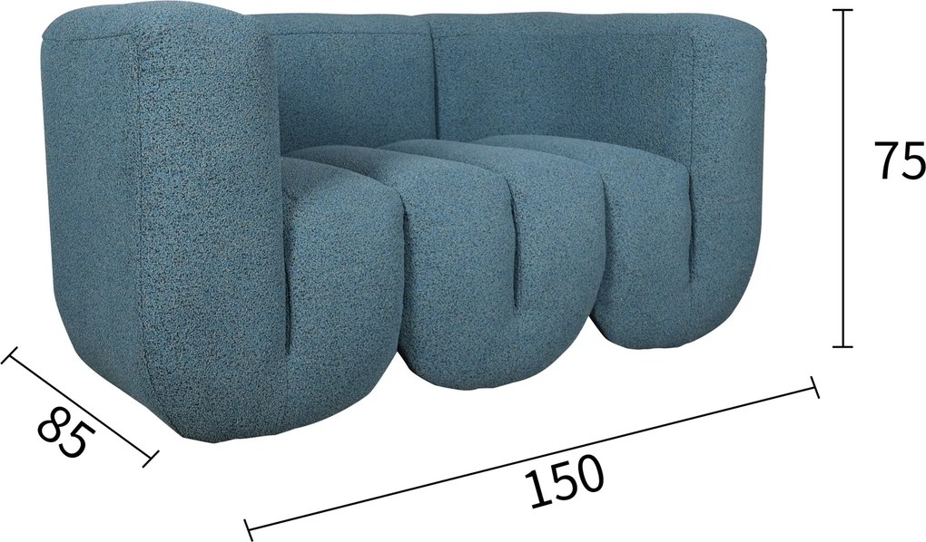 Designerska sofa z tkaniny szenilowej Nua N88-150
