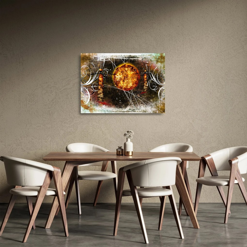 Obraz na szkle malarstwa z epoki starożytnej (70x50 cm)
