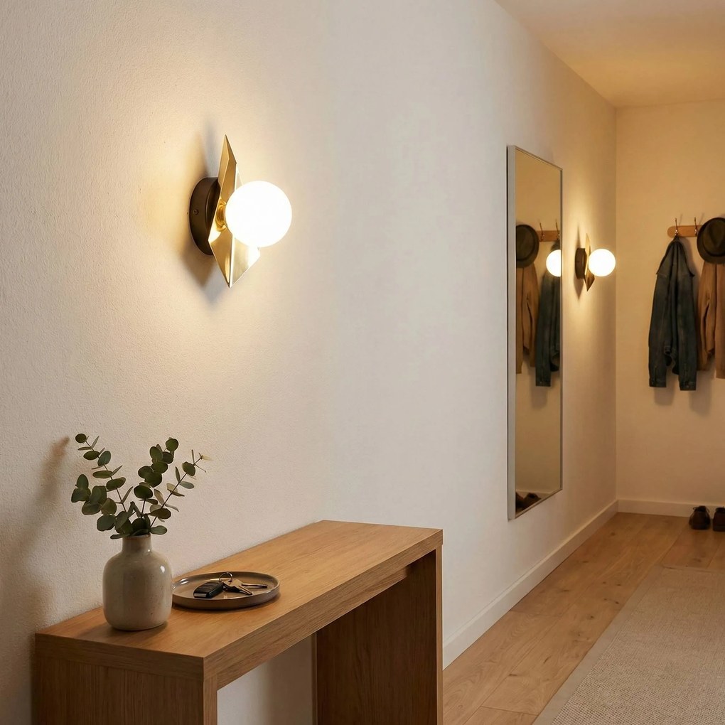 LAMPA ŚCIENNA KINKIET APP1411-W CZARNO/ZŁOTA