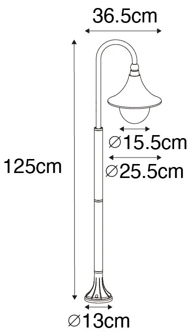 Zewnetrzna Klasyczna latarnia zewnętrzna czarna 125 cm IP44 - Daphne klasyczny/Antyczny Oswietlenie zewnetrzne