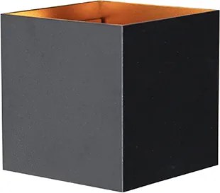 Lampa ścienna zewnętrzna czarna ze złotem w komplecie z LED 2-światła IP54 - Edwin