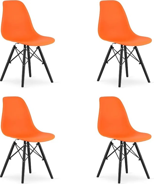 Krzesło Valora OSAKA ergonomiczne, pomarańczowo-czarne nogi do jadalni x4