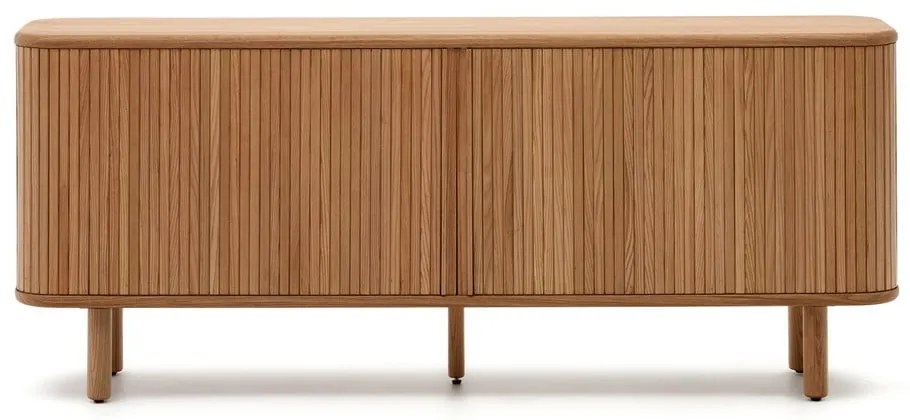 Komoda w dekorze jesionu z drzwiami przesuwnymi w naturalnym kolorze 180x75,5x40 cm Mailen – Kave Home