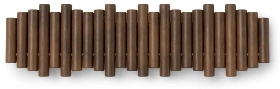 Ciemnobrązowy wieszak ścienny z litego drewna sosnowego 61 cm Picket – Umbra