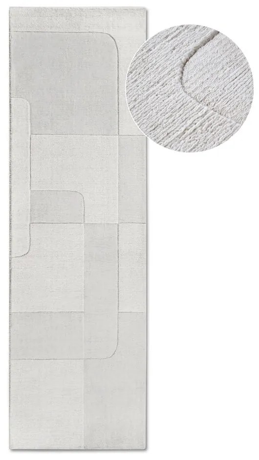 Kremowy wełniany chodnik tkany ręcznie 80x250 cm Charlotte – Villeroy&amp;Boch