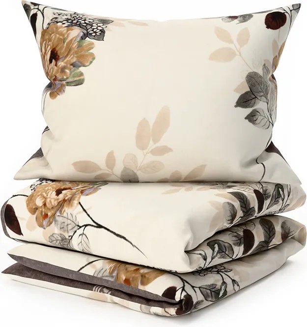 PrzytulneMieszkanie.pl PrzytulneMieszkanie.pl Dwustronna pościel DUO SENSE CARMELIA wzorzysta + poszewka na poduszkę 40x50 cm GRATIS Rozmiar pościeli: 70 x 90 cm | 140 x 200 cm