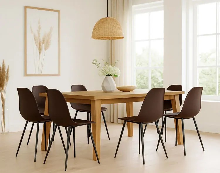 Brązowe krzesło nowoczesne z czarnymi nogami T0-K22