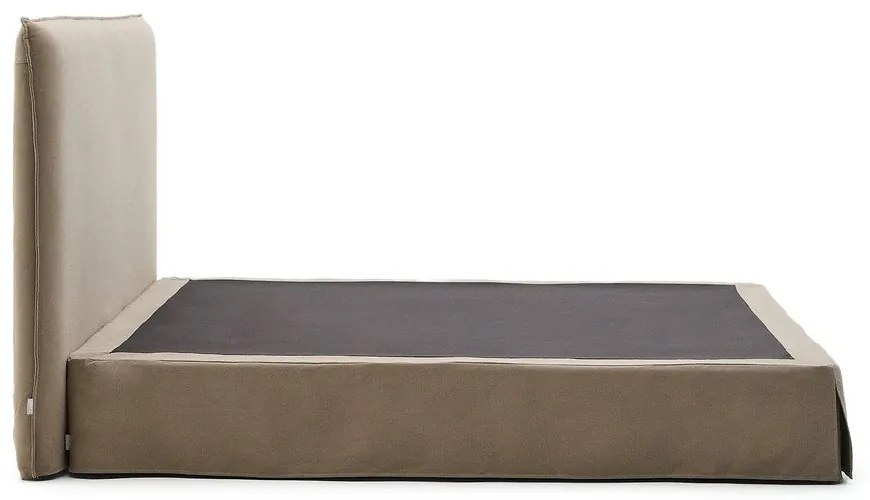 Szarobrązowe tapicerowane łóżko dwuosobowe 180x200 cm Jaira – Kave Home