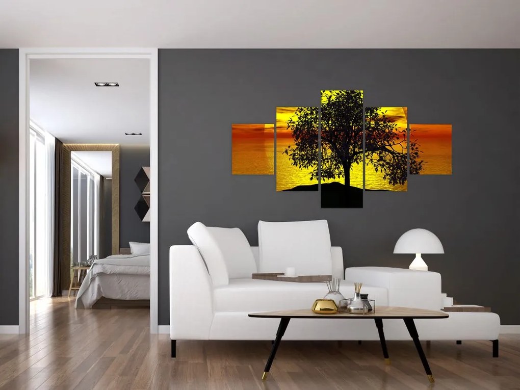 Obraz sylwetki drzewa (125x70 cm)