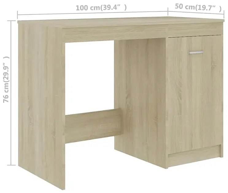 Funkcjonalne biurko w kolorze dąb sonoma - M005