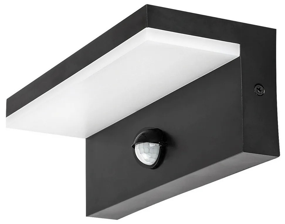 Rabalux 77115 zewnętrzna lampa ścienna LEDZaragoza, z czujnikiem, 9 W, IP54, czarna