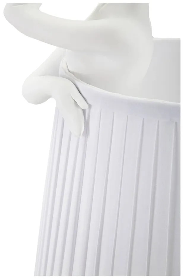 Biała lampa stołowa z tekstylnym kloszem (wysokość 62,5 cm) Ballet – Mauro Ferretti