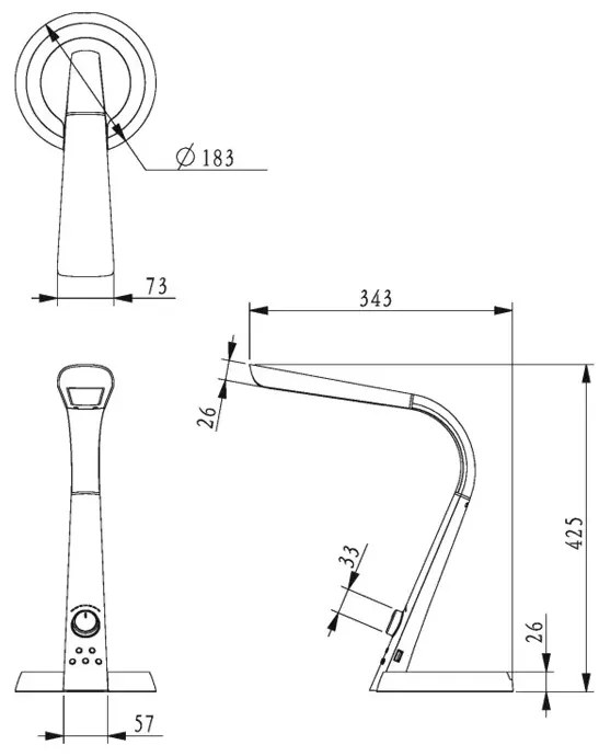 Czarna Nowoczesna Lampka Na Biurko Led H3-P60