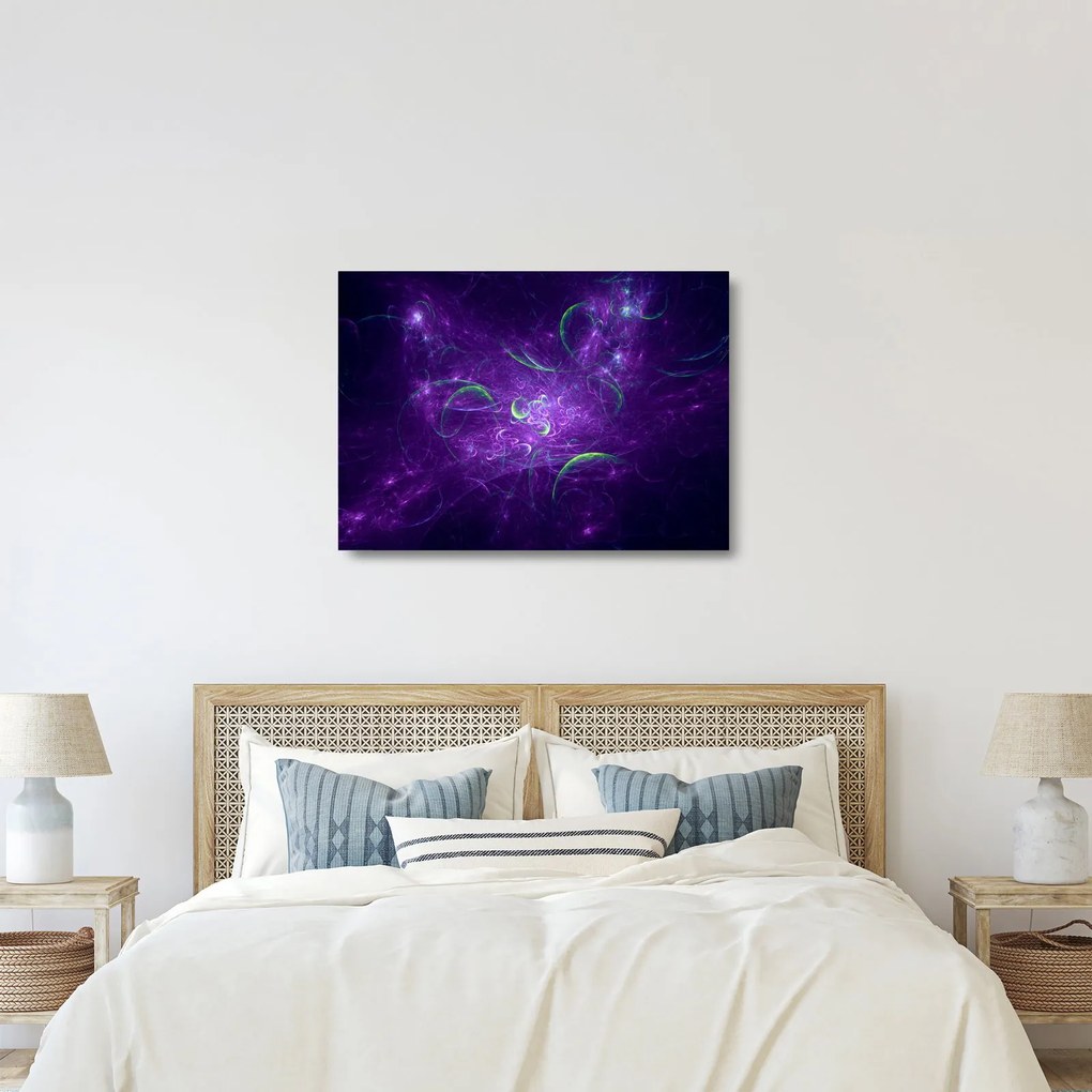 Obraz na szkle - fioletowa abstrakcja (70x50 cm)