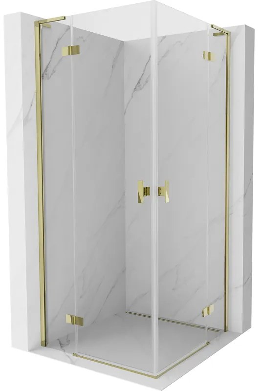 Mexen Mist-H L Duo kabina prysznicowa uchylna 85 x 85 cm, transparent, złota - 8A5L-085L-085P-50-00