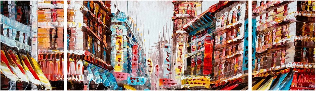 Obraz - Hong Kong, obraz olejny (170x50 cm)