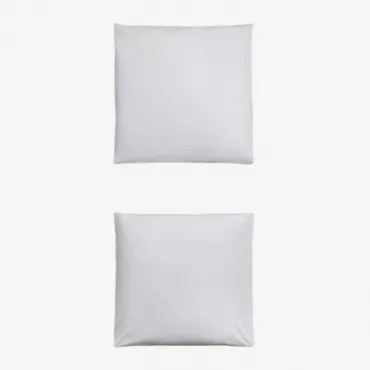 Pack 2 Poszewek Na Poduszki Z Perkalu Bawełnianego O Gęstości 180 Nitek Lesia Biała & 60 X 60 Cm - Sklum