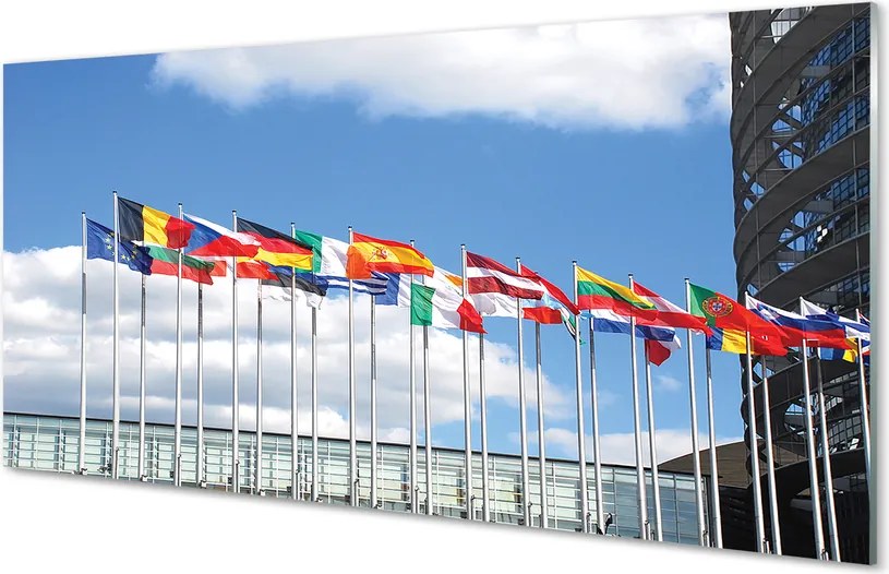 Szklany Panel Kilka Flag Państwowych