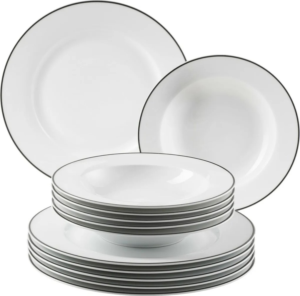 Mäser Zestaw płytkich i głębokich talerzy 12 szt. NOLA