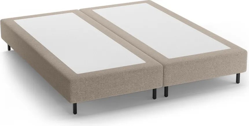 Beżowe tapicerowane łóżko dwuosobowe bez zagłówka 200x200 cm Whale – Micadoni