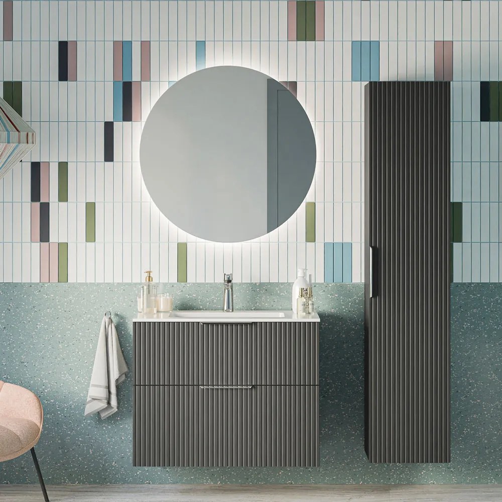 Zestaw mebli łazienkowych TIM 80 cm z umywalką ceramiczną