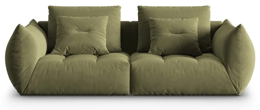 Jasnozielona aksamitna sofa 232 cm Bloom – Micadoni