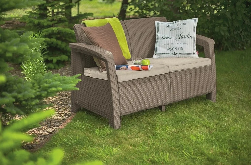 Keter sofa ogrodowa Corfu sofa 128 x 70 x 79 cm,cappuccino